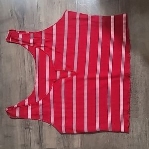 💕 Notched Neck Striped Tank Top